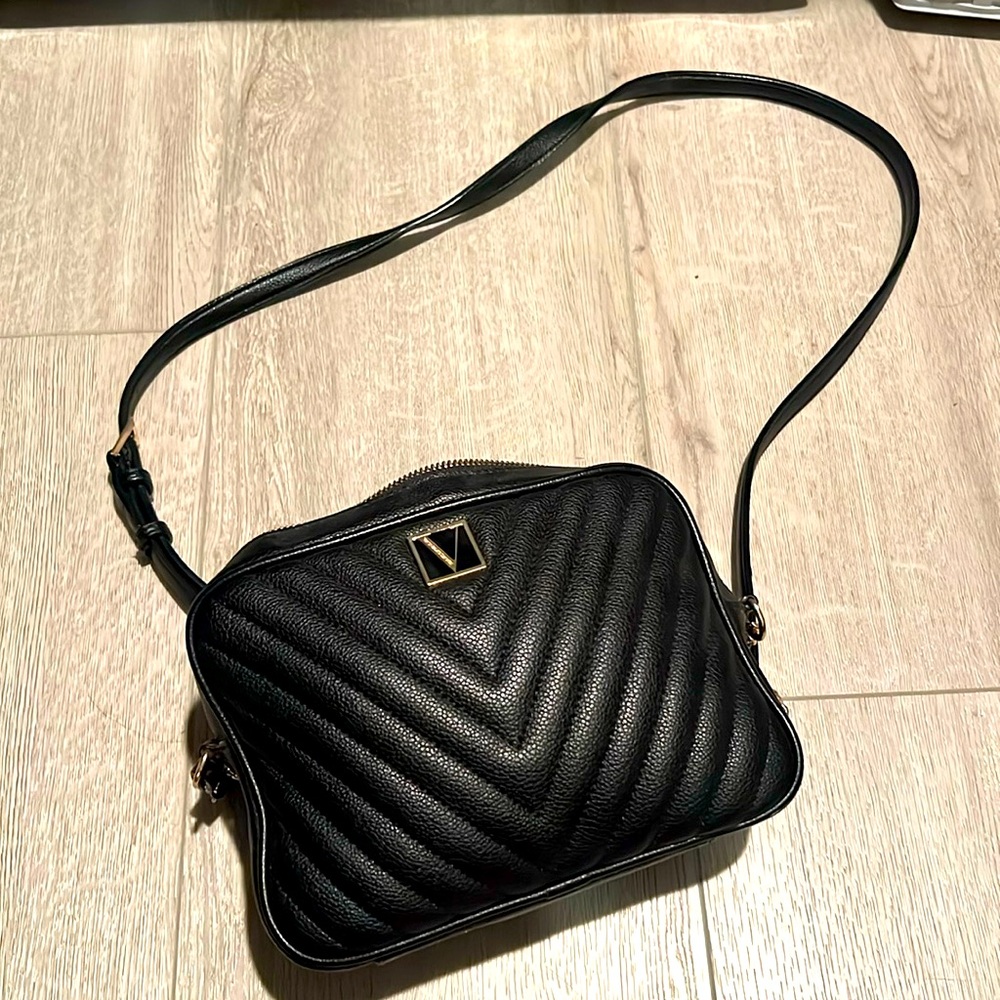 Victoria secret black quilted camera crossbody
